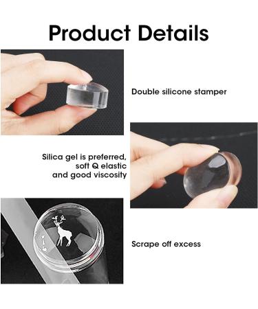 Silicone Nail Art Stamper Clear Jelly Kit - Stamping Tools for DIY French Tip Nails - Buy Online on SooperMarket.com