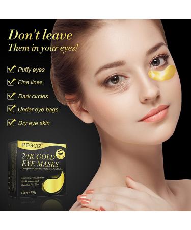 24K Gold Eye Masks - Collagen Under Eye Treatment Patches for Puffy Eyes, Dark Circles, Anti-Wrinkle - 30 Pairs - Buy Online on SooperMarket.com