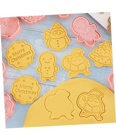 ABOOFAN 8pcs Christmas Cartoon Pie Chocolate Fudge Christmas Cookie Stamper Lovely Cookie Mold 3D Candy Tool - Buy Online on SooperMarket.com