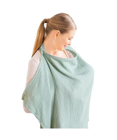 AlloFuu Nursing Cover Nursing Apron Soft and Breathable Nursing Scarf - Nursing Cover for On the Go Nursing Cover Green
