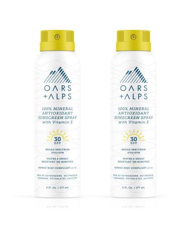 Oars + Alps SPF 30 Mineral Spray 2pk 6 Ounce (Pack of 2)