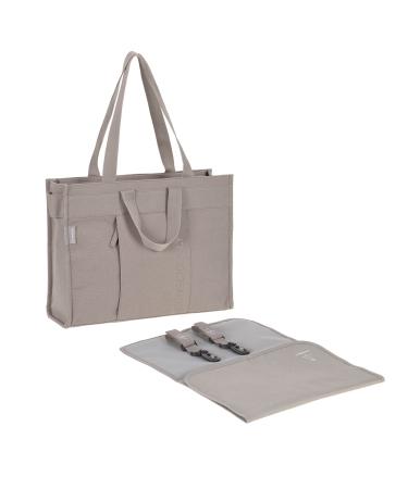 L SSIG baby changing bag with changing mat stroller attachment sustainably produced/GRE Tote Up Bag taupe