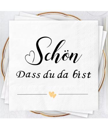 Winden 40 pieces of napkins nice that you are there heart |3 Lagy paper napkins wedding |Table decoration for baptism |Communion |Confirmation Young girls WeiSa40