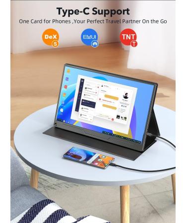 Uperfect Portable Monitor 15.6 IPS HDR 1920x1080 FHD - Eye Care USB-C Gaming Display with Dual Speakers HDMI VESA for Laptop PC Mac & Phone - 2023 New Version - Buy Online on SooperMarket.com