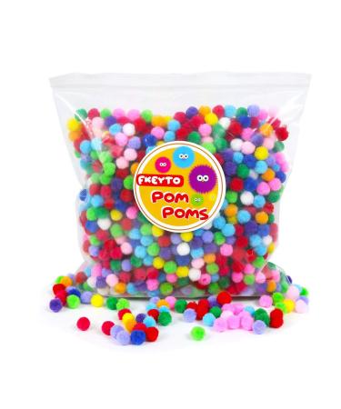 Craft Pom Pom Balls  Small Size: 1 cm   1500 Pcs Pom Poms in Bright & Bold Assorted Colors Pompoms for Crafts  Pom Pom for Crafts