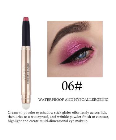 iGuzvaw Cream Eyeshadow Stick 2-IN-1 Pencil Crayon Makeup | Waterproof & Long Lasting Eye Shadow | Hypoallergenic & Multi-Dimensional - 06 Rose Red Shimmer - Buy Online on SooperMarket.com