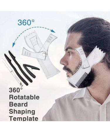 Huaxingda Beard Alignment Tool | Transparent Non-Slip Stencil & Razor - Perfect Mustache & Beard Grooming Kit - Buy Online on SooperMarket.com