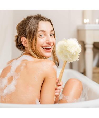 Exfoliating Loofah on a Stick Back Scrubber for Shower Long Handle Shower Sponge for Men and Women - Buy Online on SooperMarket.com