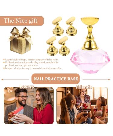 Beaupretty Nail Holder & Art Stand Set | Magnetic Nail Tip Training & Display Holder | Japanese Pink Crystal Design for Nail Art - Buy Online on SooperMarket.com