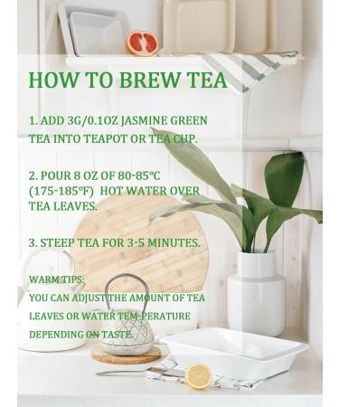 Jasmine Pearls Green Tea - Handrolled Loose Leaf with Natural Aroma - 114g/4oz - Buy Online on SooperMarket.com