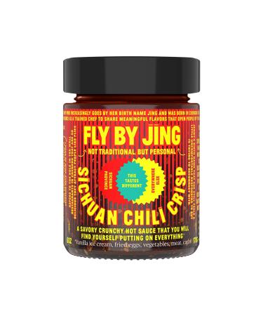 FLY BY JING Sichuan Chili Crisp 6oz Deliciously Savory Umami Spicy Tingly Crispy Gourmet All Natural Vegan Gluten-Free Hot Chili Oil Sauce with Sichuan Pepper Good on Everything