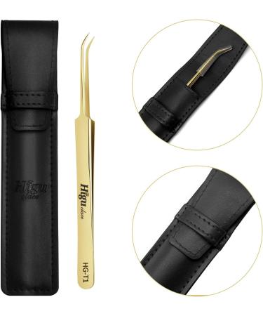 Professional Gold Curved Eyelash Extension Tweezers - Stainless Steel Precision for Volume Lashes | HG-T1 - Buy Online on SooperMarket.com