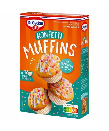 Dr. Oetker Colorful Confetti Muffins Baking Mix 3-Pack (3x325g) with Cups & Icing - International Shipping Available - Buy Online on SooperMarket.com