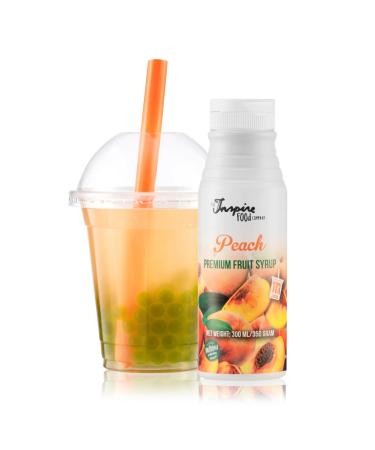 The Inspire Food Company Original Fruit Syrup for Bubble Tea Mix - 300ml | Peach Syrup for Bubble Tea Boba Tea Smoothies Slushes & Ice-Blended | 100% Vegan Glutenfree with No Artificial Colors Peach 300 ml