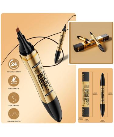 Shop 2-in-1 Magic Eyebrow Pencil | 2024 Upgraded Waterproof Microblading Pen - Light Brown & Black - Buy Online on SooperMarket.com