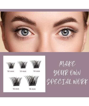 Lash Clusters 54 Pcs with Tweezers | C/CC/D Curl | Reusable DIY Eyelash Extension Kit | 10/12/14/15/16mm Length | Soft Comfortable False Eyelashes - Buy Online on SooperMarket.com
