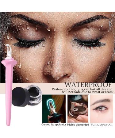 Aaiffey Eyeliner Applicator Tool - Pink Silicone Guide with Black Creams | Easy No-Skip Waterproof Eyeliner Kit - Buy Online on SooperMarket.com