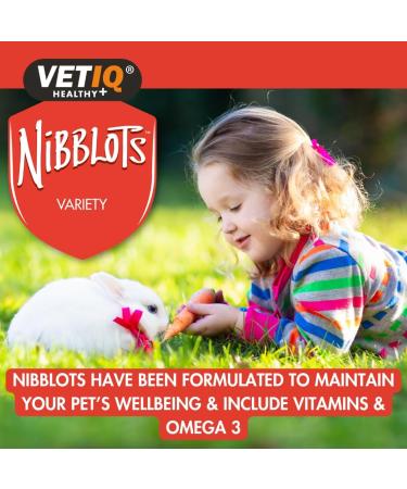 VETIQ Nibblots Treats for Small Animals Variety (4x30g) Rabbit Food Guinea Pig Food Hamster Food Gerbil Food Rat Food Healthy Treats for Skin and Coat - Buy Online on SooperMarket.com