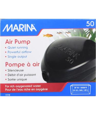 Marina 11110 Aeration Pump 50 for Aquariums Up to 60L - Black | Enhance Oxygen Levels & Fish Health - Buy Online on SooperMarket.com