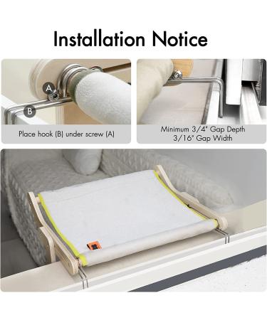 MEWOOFUN Sturdy Cat Window Perch Hammock | Reversible Mat | Holds Up to 40lbs | Beige-Large - Buy Online on SooperMarket.com