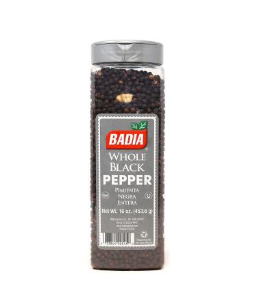 Badia Whole Black Pepper 16 oz - Pack of 6 | Premium Quality Spice - Buy Online on SooperMarket.com