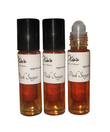 Pink Sugar Fragrance Body Long Lasting Body Oils (Best Fragrances Affordable Alternative Generic Version) Set of 3 10.35 ml Roll-on