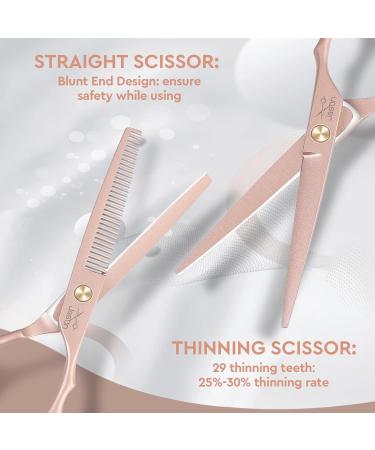 JASON Professional Hairdressing Scissors Set - 6.5 inch Hair Cutting & Thinning Scissors, Rose Gold Hairdresser Set - Buy Online on SooperMarket.com