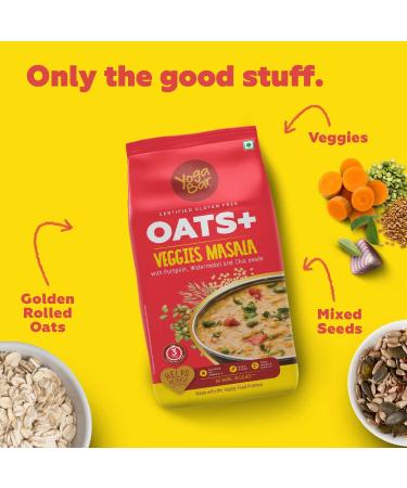 Yogabar Veggie Masala Oats 1Kg | Gluten-Free, Non-GMO Diet Food | With Pumpkin, Watermelon, and Chia Seeds | Helps Reduce Cholesterol | Ideal for Weight Loss - Buy Online on SooperMarket.com