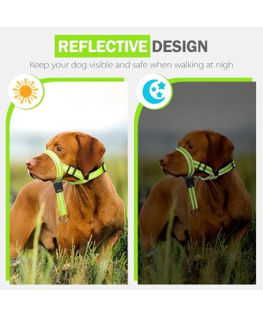 Buy Weesiber Soft Dog Handlebars - Adjustable Padded Halter with Reflective Stripes for Training & Walking | Large Green - No Pulling Comfortable Design - Buy Online on SooperMarket.com