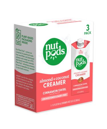 nutpods Cinnamon Swirl (3-Pack) Unsweetened Dairy-Free Creamer Made from Almonds and Coconuts Whole30 Gluten Free Non-GMO Vegan Kosher