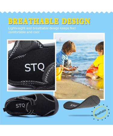 STQ Kids Water Shoes Quick-Dry Slip-On Sandals - Size 7 Toddler, All Black - Buy Online on SooperMarket.com