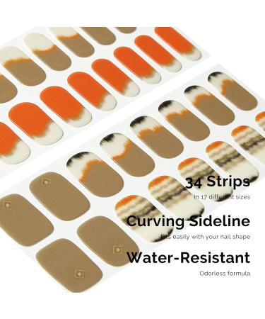 NAILOG Semi Cured Gel Nail Strips 34 pcs Salon-Quality Gel Nail Stickers Long Lasting Nail Wraps for Women with Soft Gel Finish (Evoking) - Buy Online on SooperMarket.com