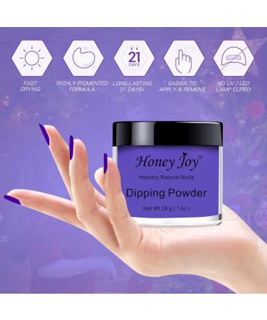 Dark Purple Nail Dip Powder - 28g/Box, No Lamp Cure, Natural Dry, Summer Gel Color (No.30) - Buy Online on SooperMarket.com