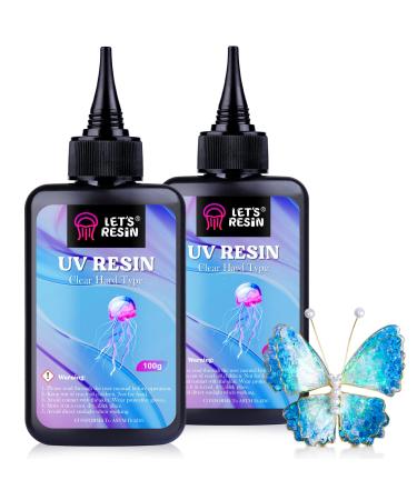 LET'S RESIN UV Resin 200g Crystal Clear Ultraviolet Epoxy Resin  Quick-Curing&Low Shrinkage UV Resin Kit for Crafts  Jewelry Making  Coating&Casting