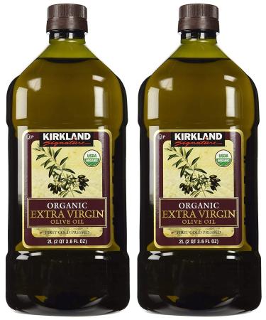 Kirkland Signature 2 x Organic Extra Virgin Olive Oil, 2 Liters 67.63 Fl Oz (Pack of 2)