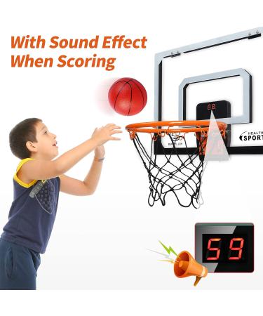 AOKESI Indoor Basketball Hoop with Electronic Scoreboard - Mini Over The Door Toy for Boys  Men  and Adults | Perfect Gift for Ages 5-12 - Buy Online on SooperMarket.com