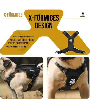 Oneigris Dog Harness & Leash Set | Mini Trooper Puppy Dishes for Extra Small to Medium Dogs - Black XS - Buy Online on SooperMarket.com