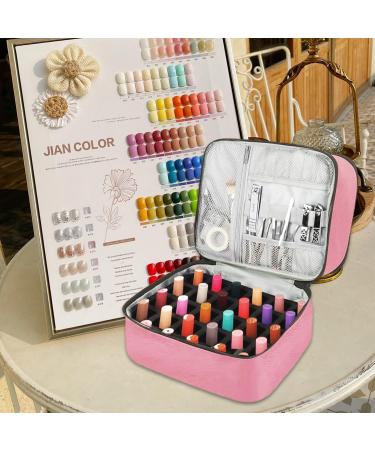 Movstriker Nail Polish Organiser Bag Double Layer Nail Varnish Storage Holds 30 Bottles and A Nail Lamp Traveling Nail Polish Storage Case Portable Nail Lipstick Beauty Tools Box(Pink) - Buy Online on SooperMarket.com