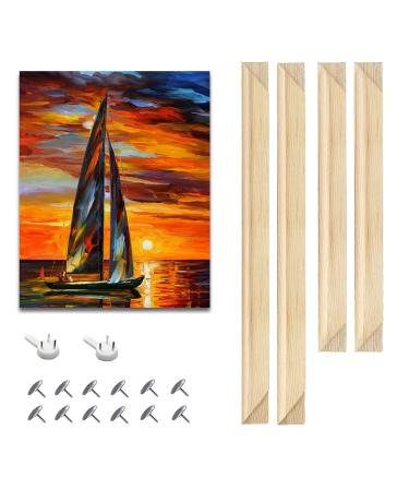 EVNEED DIY Canvas Stretcher Bars 16x20 Inch Canvas Frame - Easy to Assemble, Gallery Wrap Oil Frame Kits Canvas Wood Stretcher Bars- for Oil Paintings, Prints, Paint