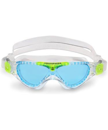 Aquasphere Vista JR Swimming Goggles for Kids | UV Protection Leak-Free Silicone Seal | Perfect for Boys & Girls Ages 6+ - Transparent & Light Green-Blue Lens - Buy Online on SooperMarket.com