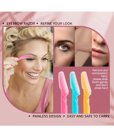 Soft N Style Ladies Eyebrow Grooming Razors - Set of 3 Multicolor Shavers for Perfect Eyebrows | International Shipping - Buy Online on SooperMarket.com