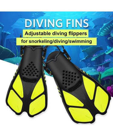 Adjustable Open Snorkeling Swim Fins - Light, Durable for Kids and Adults - Extra Small Yellow - Buy Online on SooperMarket.com
