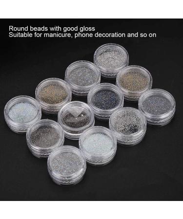 12 Grid DIY Nail Beads Plastic Nail Glitter Rhinestones Nail Art Decoration Manicure Tool Accessory DIY Nail Tip Ornament Beauty Nail Art 3D Decorations - Buy Online on SooperMarket.com