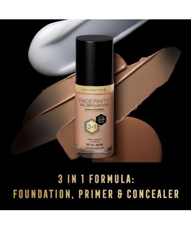 Max Factor Facefinity 3-in-1 All Day Flawless Liquid Foundation SPF 20 - Fair Porcelain 30 ml - Buy Online on SooperMarket.com