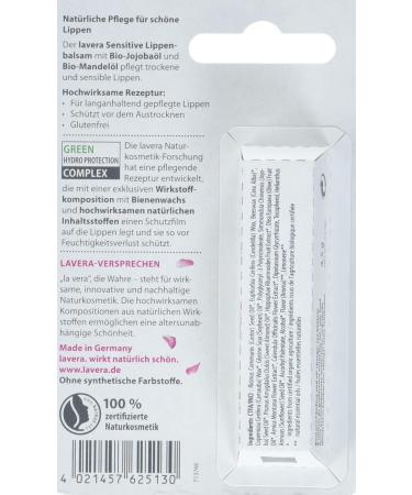 Lavera Base Sensitive Lip Balm - Natural Moisturizing Care | 4.5g | Shop Internationally - Buy Online on SooperMarket.com