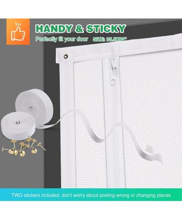 35.5X82 Reinforced Cat Screen Door - Heavy Duty Pets Proof with Bilateral Zipper for Home, Bedroom, Living Room, Kitchen Patio - Prevent Dogs & Cats from Escaping - Buy Online on SooperMarket.com