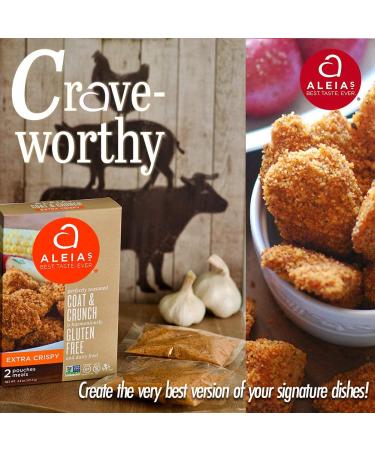 ALEIA'S Extra Crispy Coat & Crunch - 4.5oz/3 Pack | Gluten-Free, Non-GMO, Dairy-Free | Breading for Poultry, Meat, Seafood, Vegetables - Buy Online on SooperMarket.com