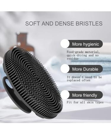 INNERNEED Food-grade Soft Silicone Body Scrubber Shower Brush - Gentle Exfoliating and Lather Well - Black - Buy Online on SooperMarket.com