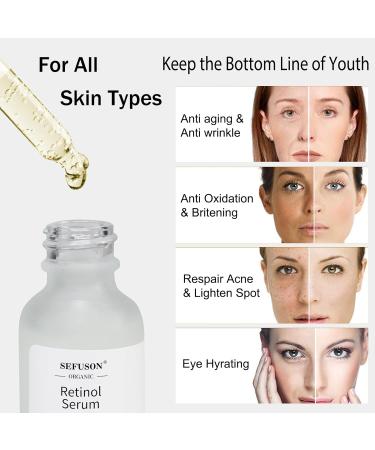 Retinol Serum High Strength Anti-aging Serum with Hyaluronic Acid & Vitamin E Face Serum for Wrinkles Pigmentation Fine Lines & Sensitive Skin.1Oz - Buy Online on SooperMarket.com