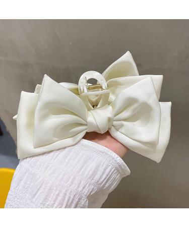 Bow Tie Hair Barrettes Vintage Layers Bow Knot Claws Large Hair Clips Accessories for Women Girls (Beige) - Buy Online on SooperMarket.com
